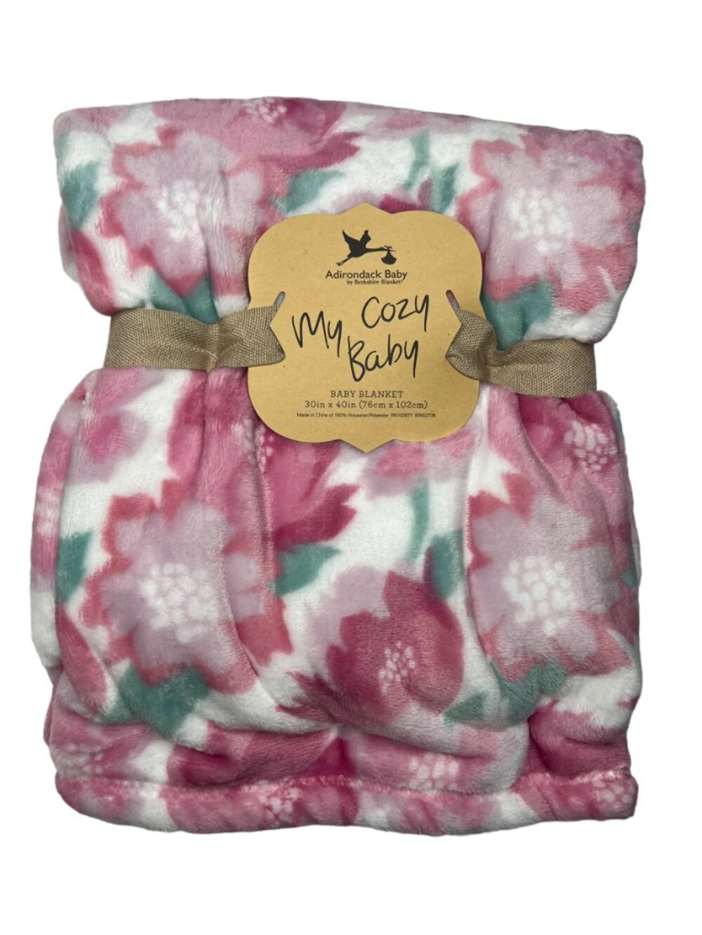 NWT Floral Flowers Garden Plush Adirondack Baby Blanket Pink Toddler My Cozy - Picture 2 of 8
